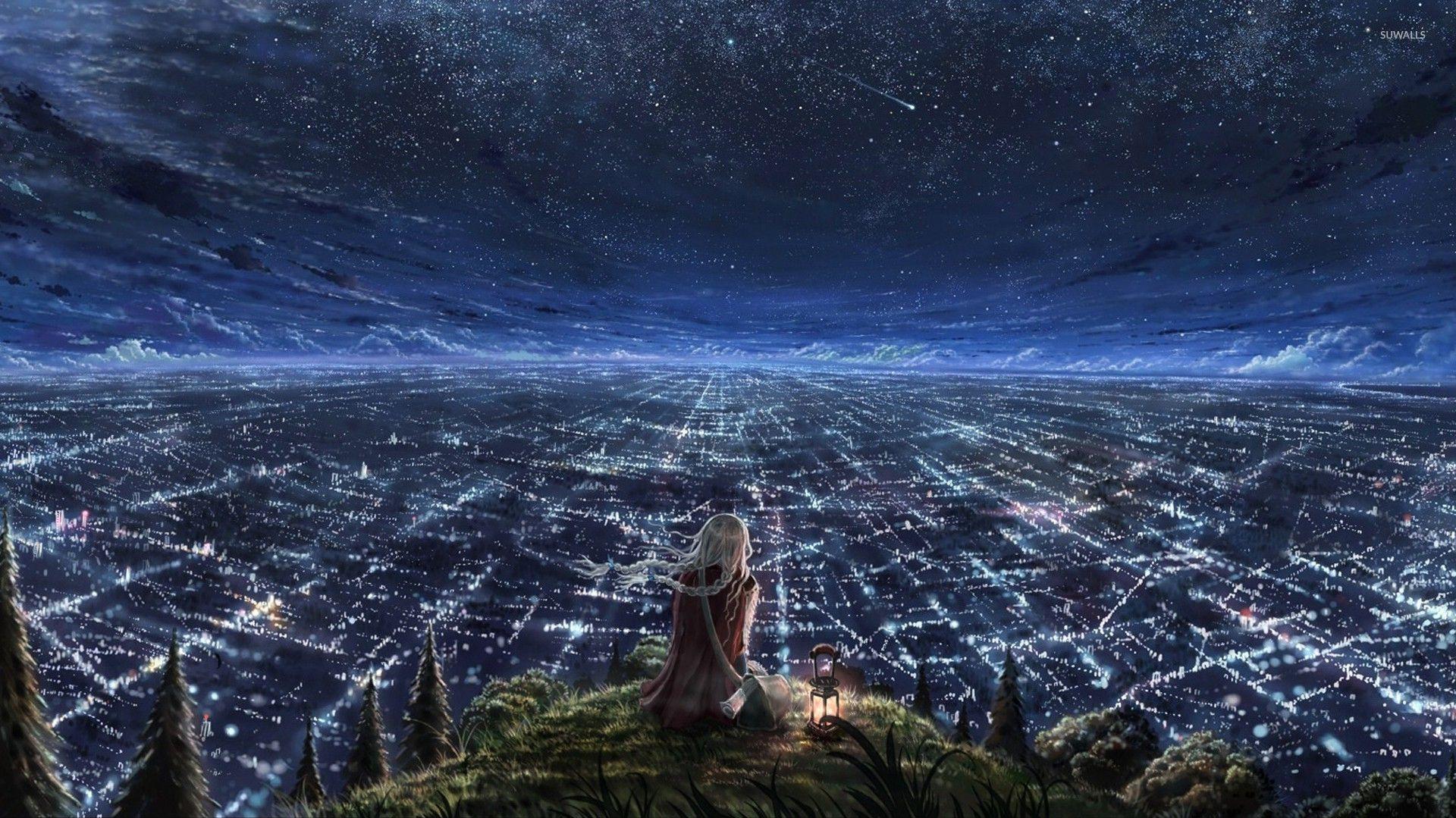 Overlooking the city lights wallpaper   Anime wallpapers   30761