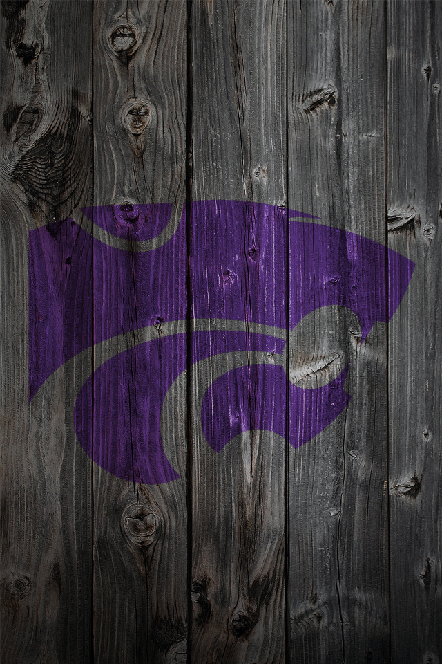 Kansas State Wildcats Logo On Wood Background iPhone Wallpaper