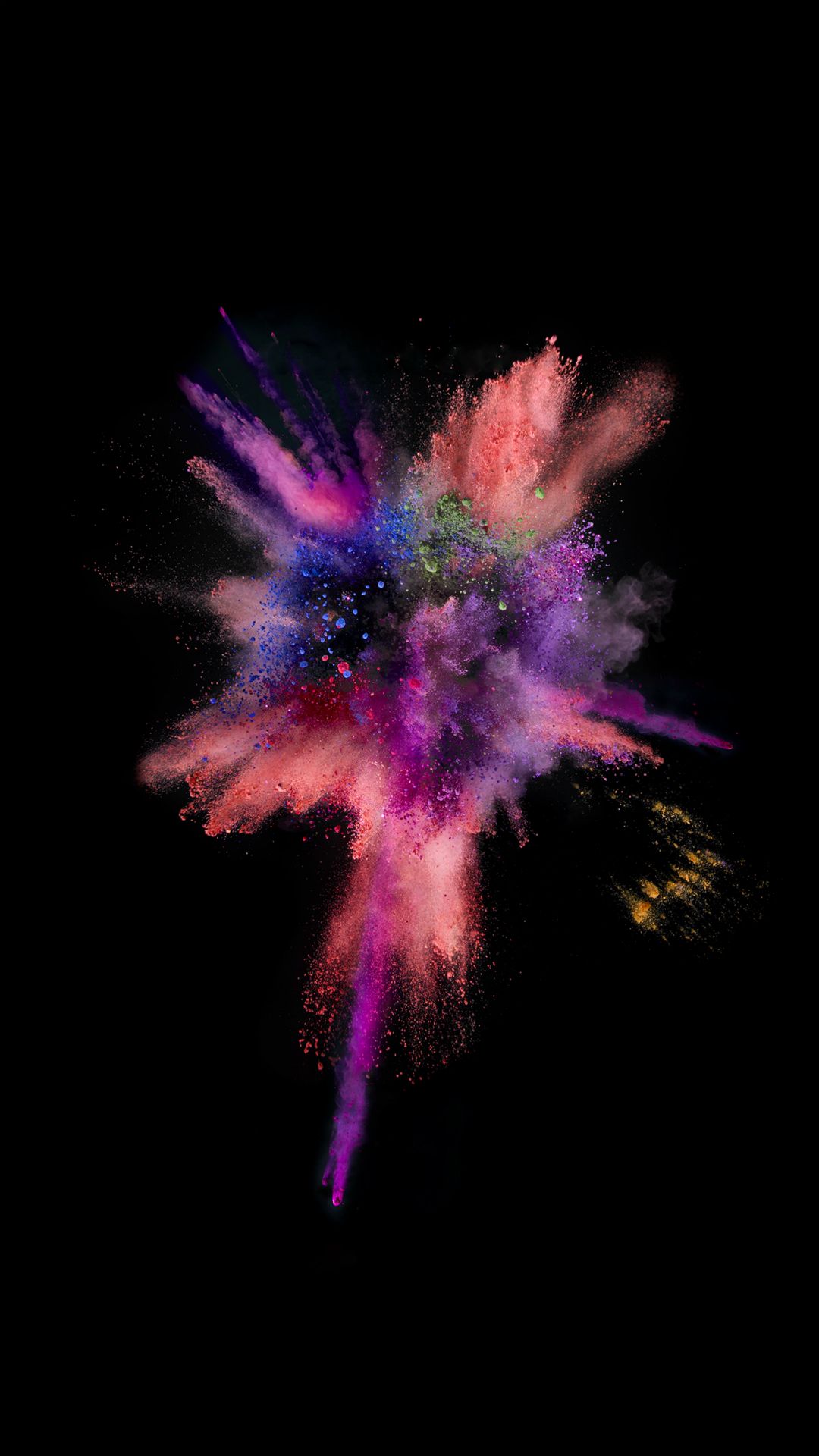 Ios9 Colorful Explosion Smoke Dark iPhone Wallpaper