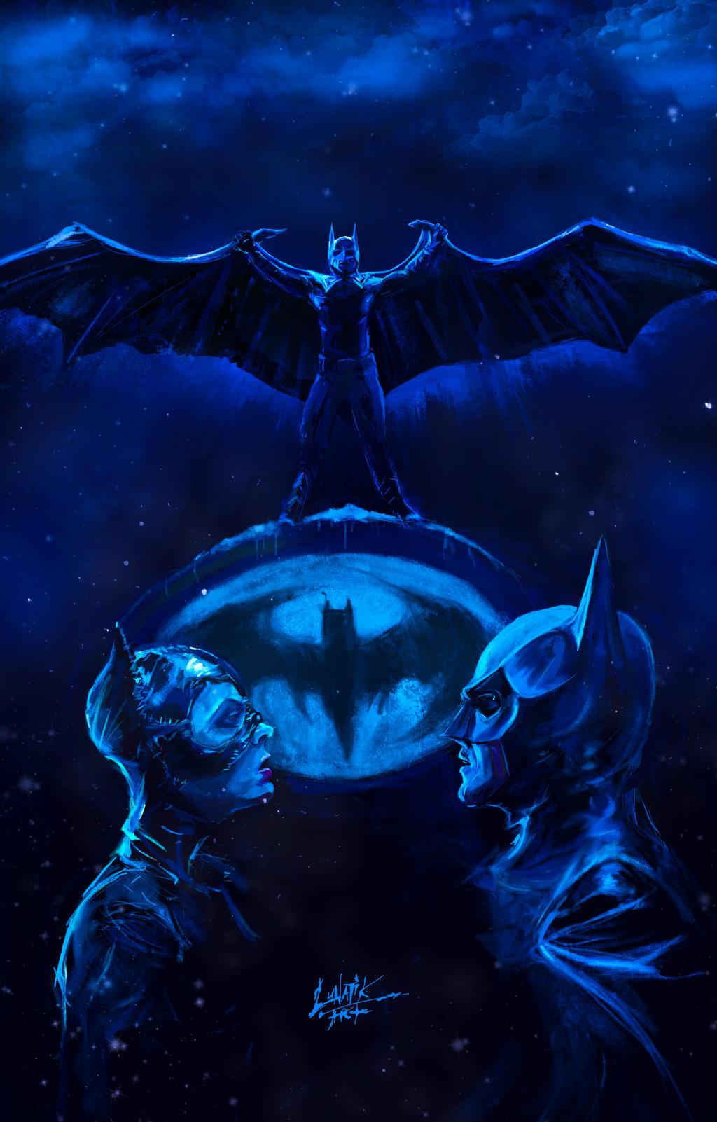 Batman returns painting by artoflunatik