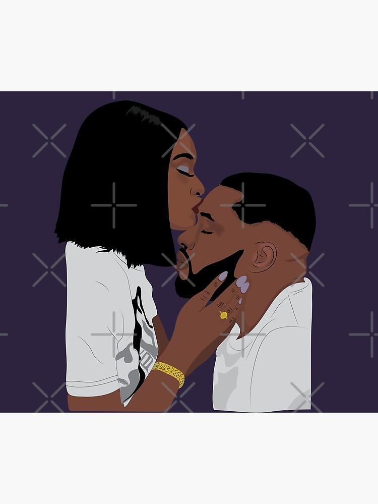African American Black Couple Art Artwork Love Poster For