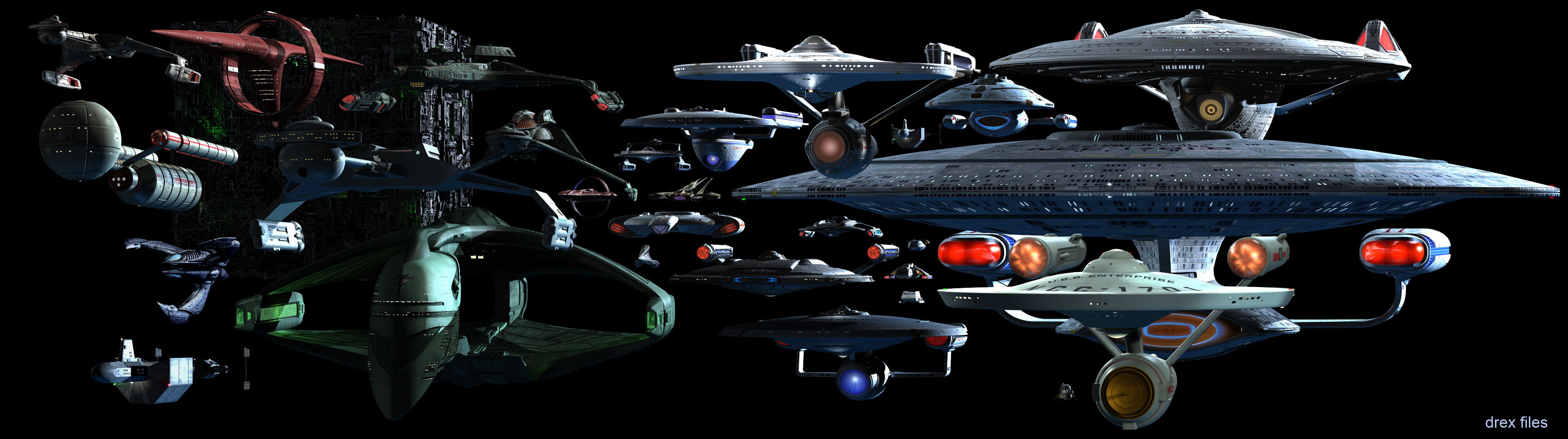 Star Trek Spaceships wallpaper 3600x1008 70772 WallpaperUP 3600x1008