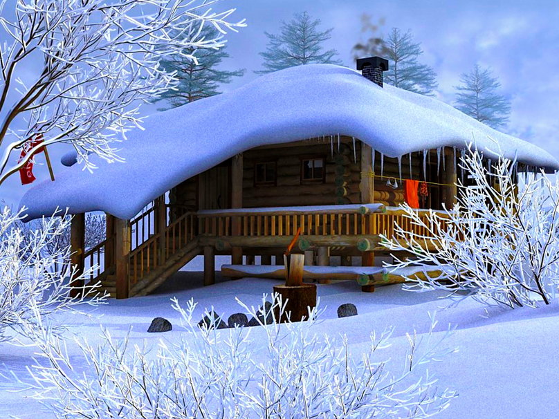 HD Wallpaper Winter Cabin Snow Mountains X Kb Jpeg