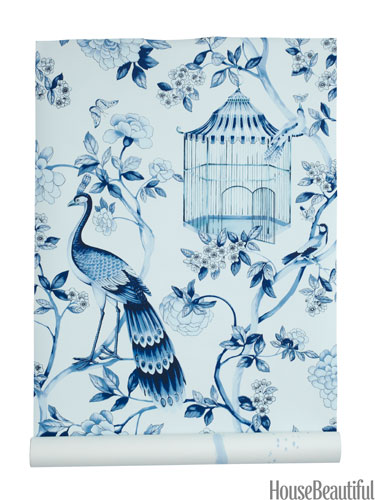 Schumacher Blue And White Bird Wallpaper Blueandwhite
