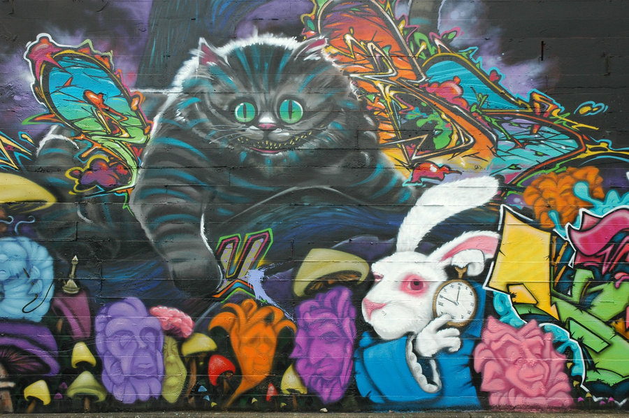 Alice In Wonderland Mural By Ninja Mexican