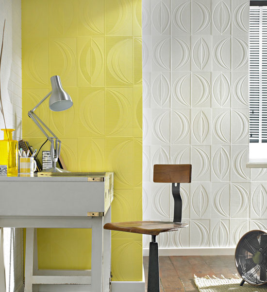 Mix and match painted and plain wallpaper