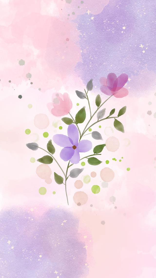 Aesthetic Pink And Purple Watercolor Background With Pretty