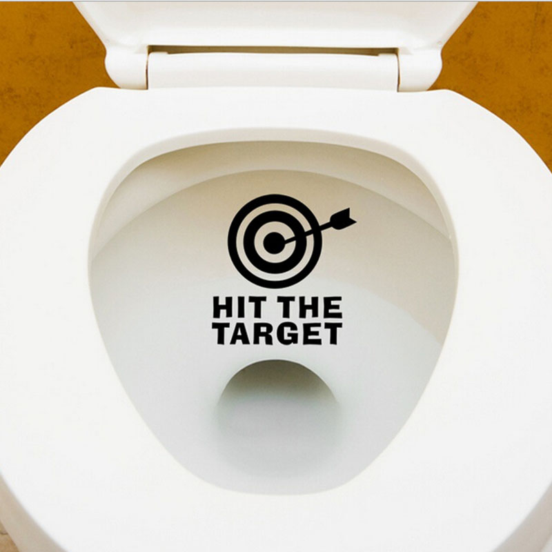 Hit The Target Waterproof Toilet Bathroom Wallpaper Sticker Funny
