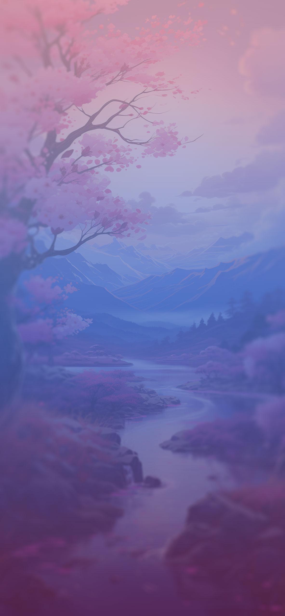 Landscape Mountains River Anime Wallpaper For iPhone HD