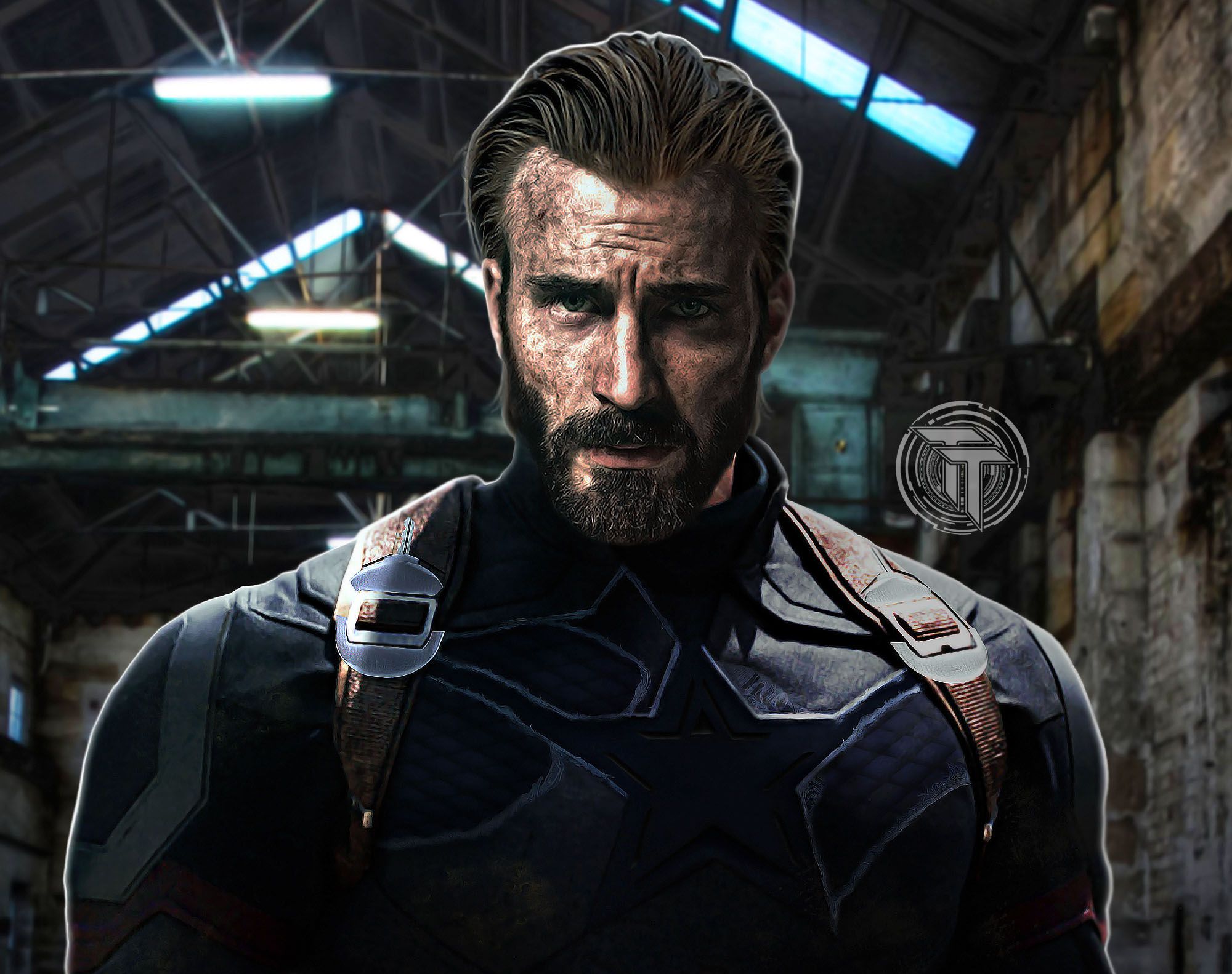 Captain America With Beard In Avengers Infinity War