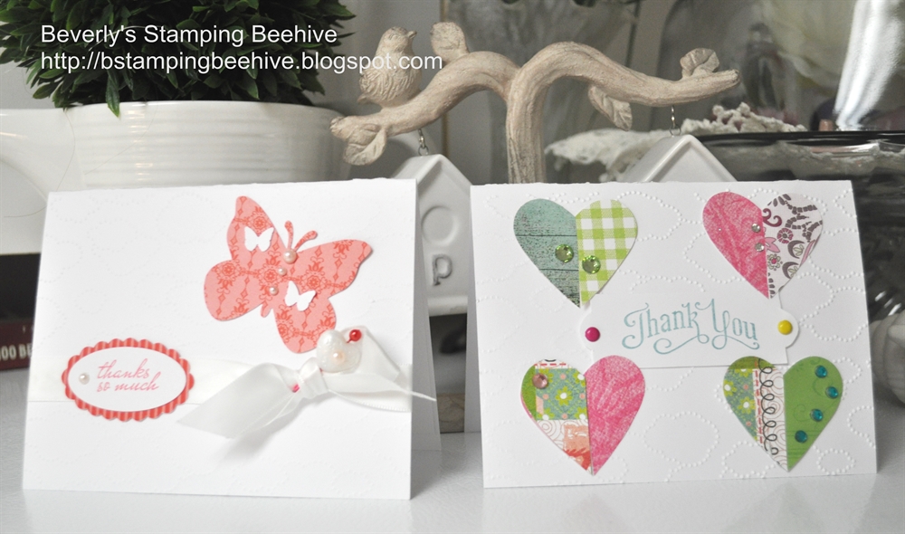 Beverly S Stamping Beehive Thank You Cards With Butterfly And Heart