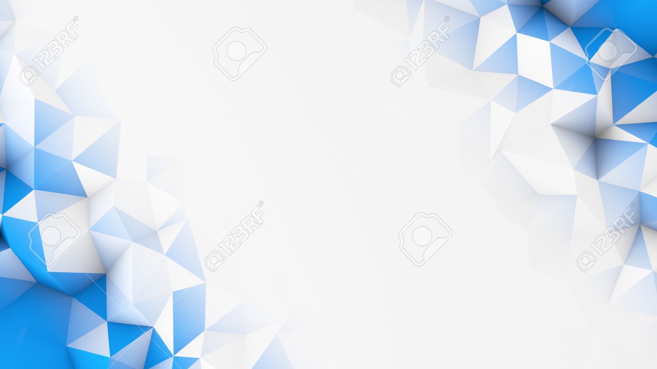 Blue Polygons And Space Abstract 3d Render Background Stock