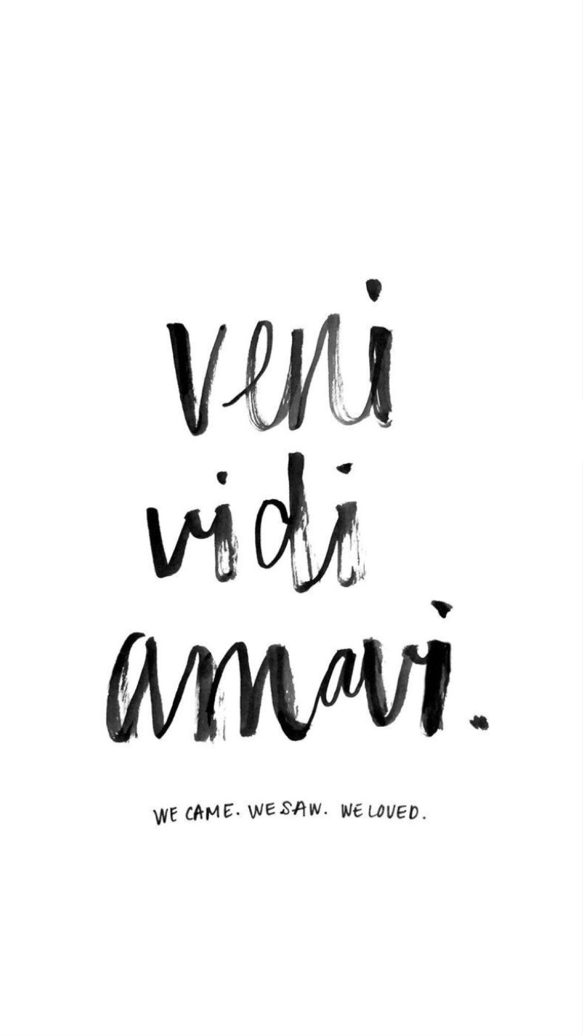 Veni Vidi Amari We Came Saw Loved Quote Wallpaper