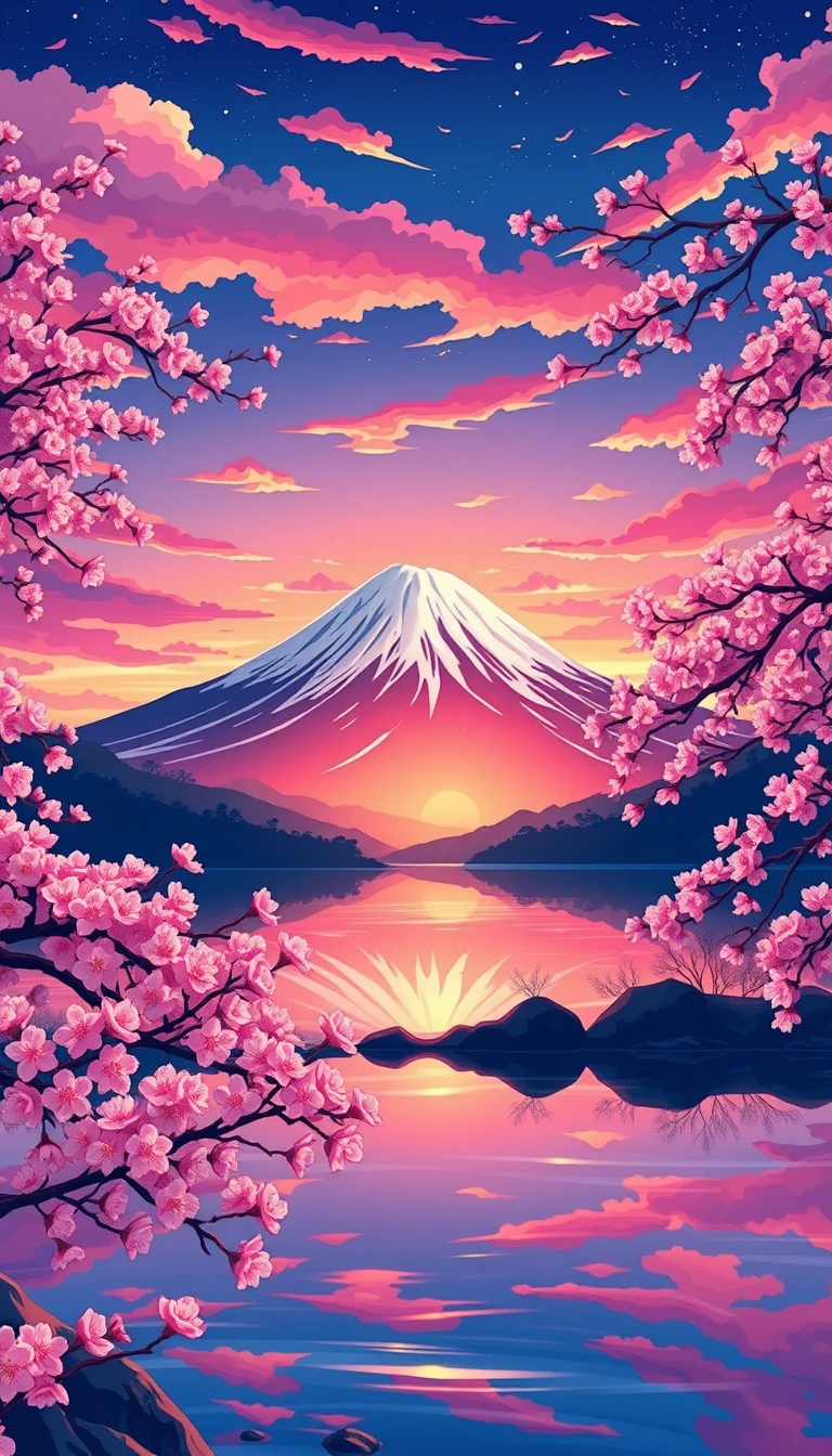 Mount Fuji Anime Wallpaper