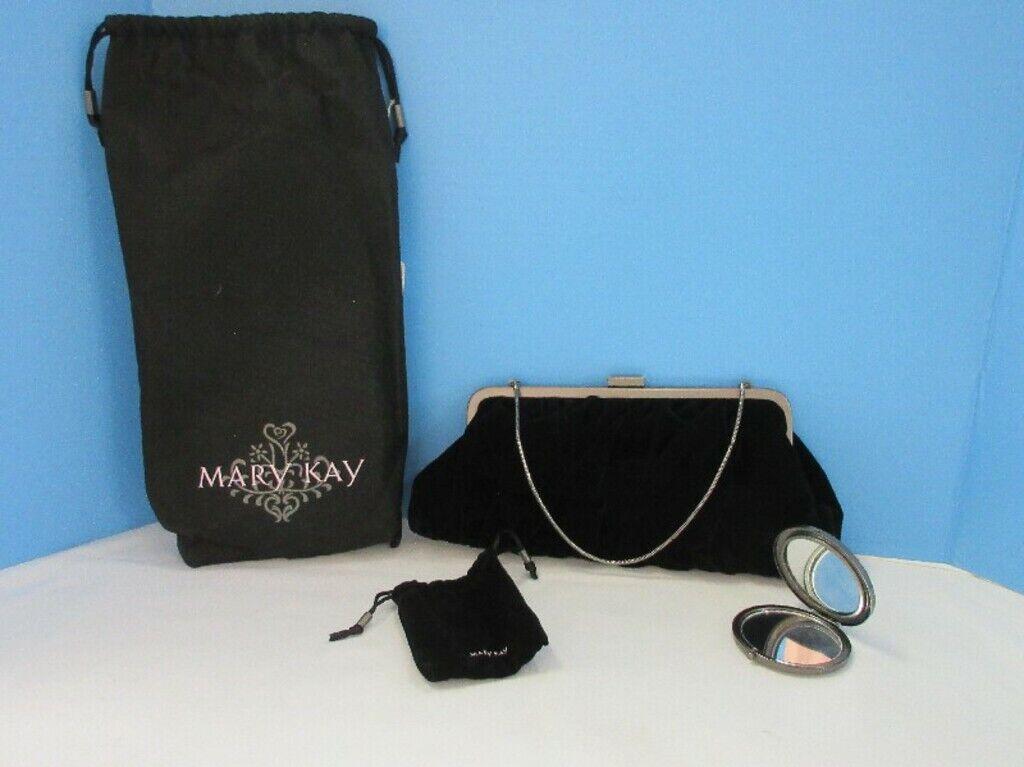 Mary Kay Black Velvet Clutch Purse W Compact Amp Protective