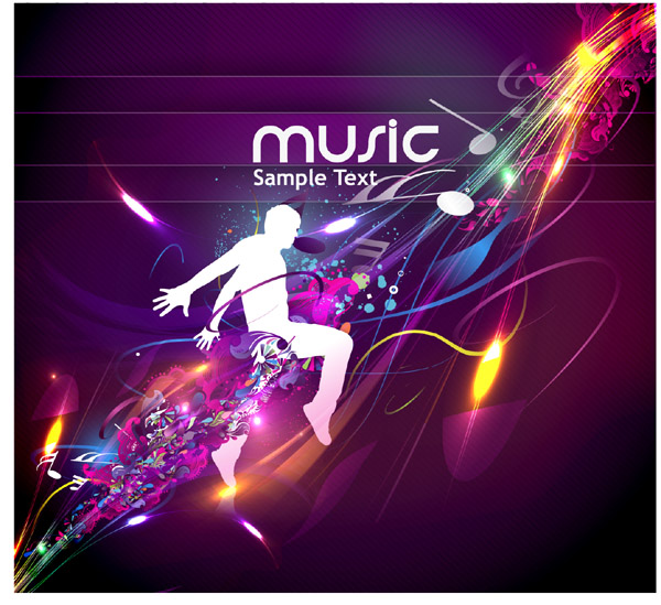 Silhouettes Music Background Vector Graphic