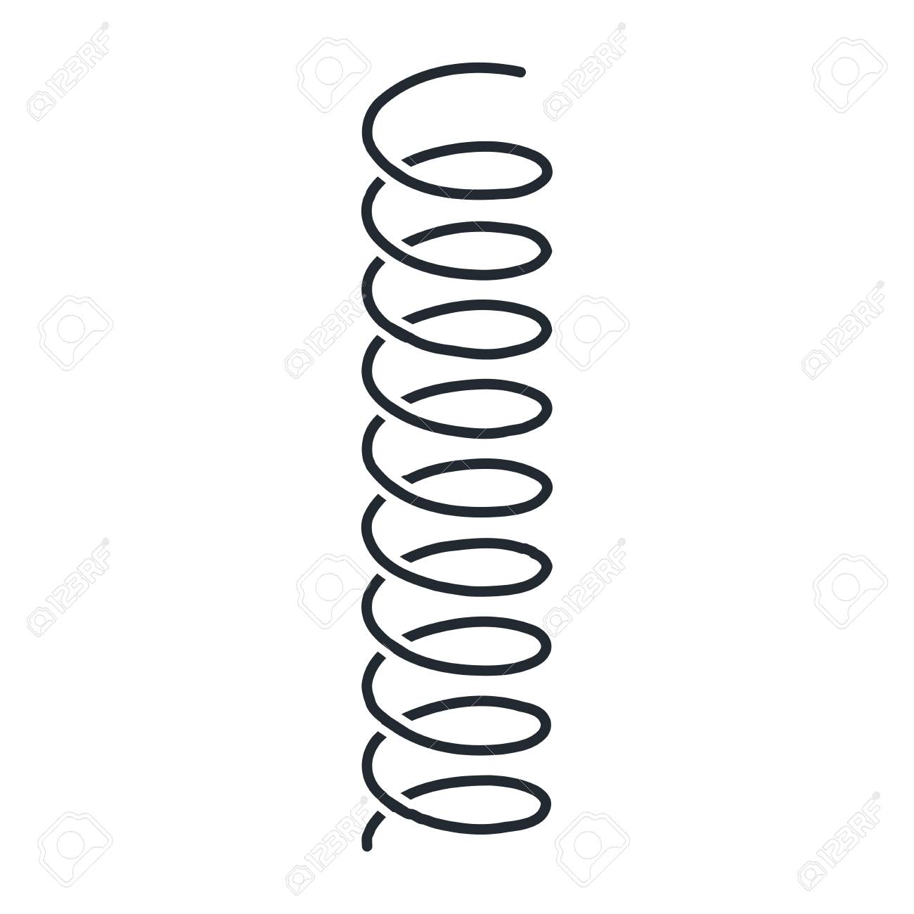 Coil Spring Steel Metal On White Background Vector