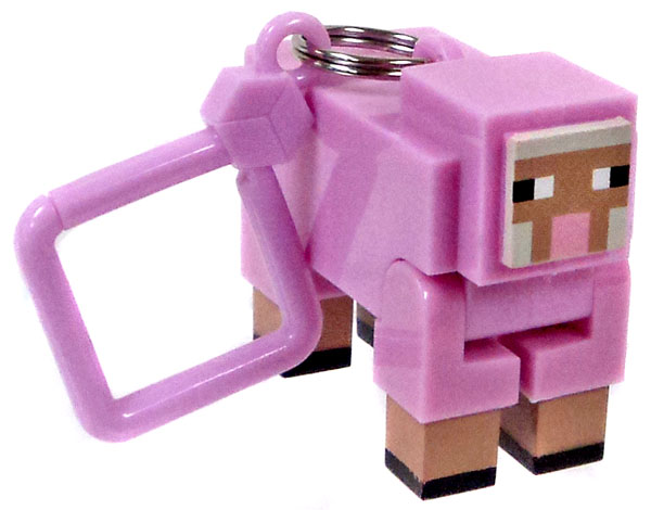Minecraft Hangers Series Pink Sheep Keychain Chase Variant On Sale
