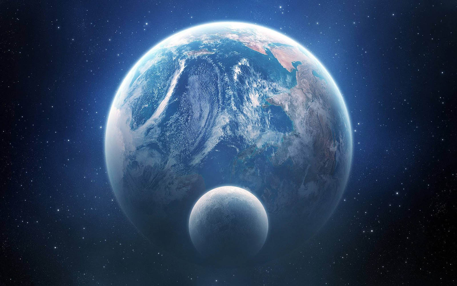 Earth And Moon Wallpaper