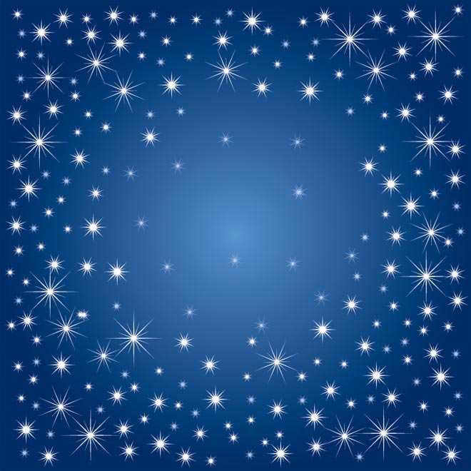 Snow And Stars Are Falling On The Blue Background By Cgvector