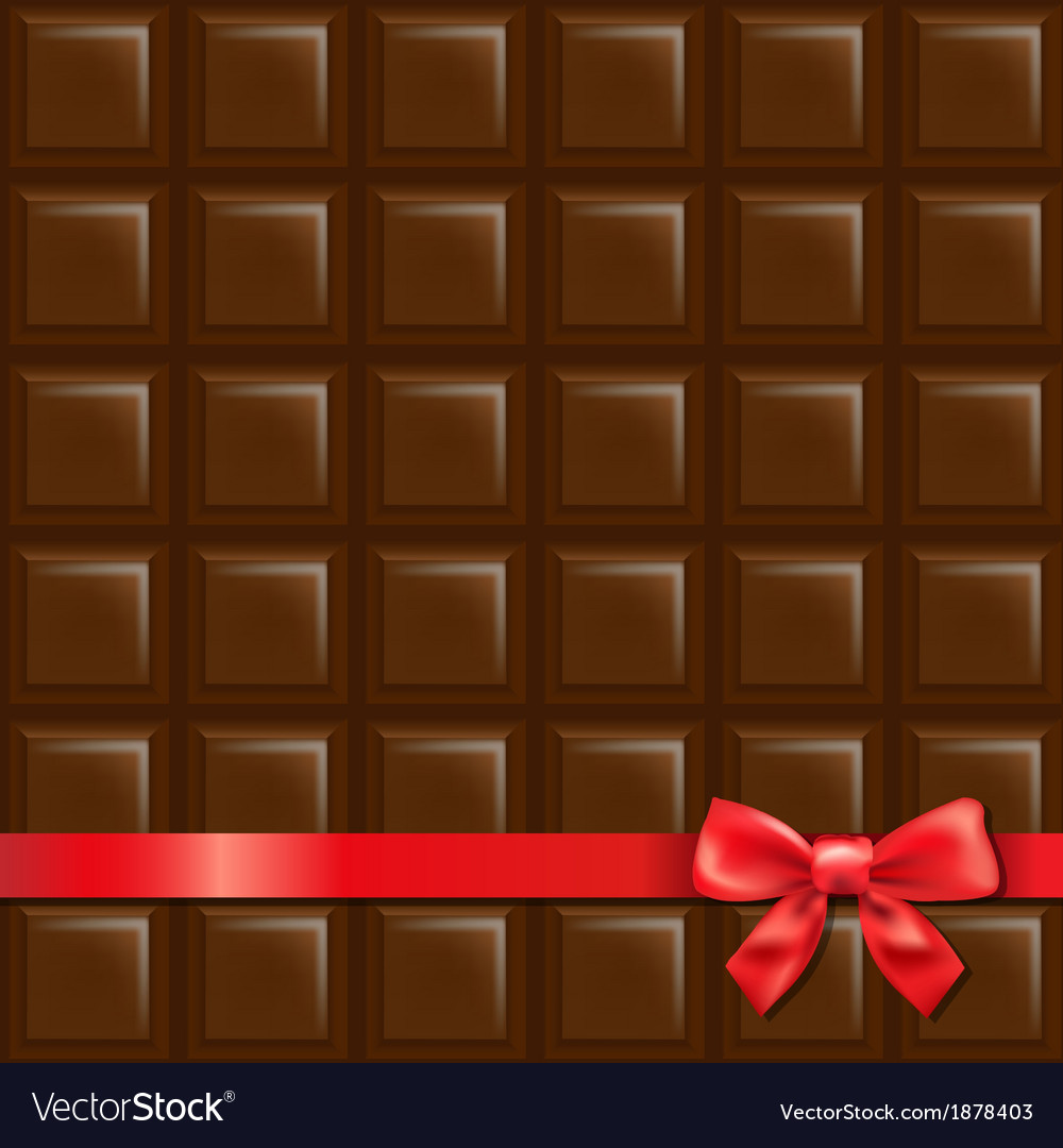 Chocolate Background With Red Bow Royalty Vector Image