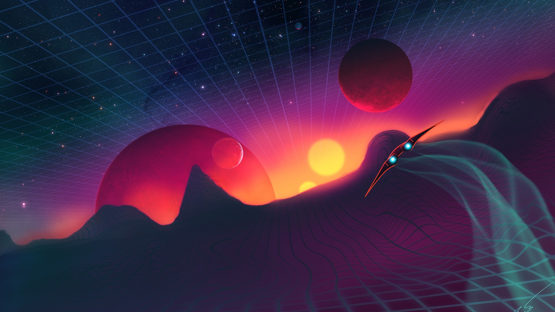 Retro Space Wallpaper