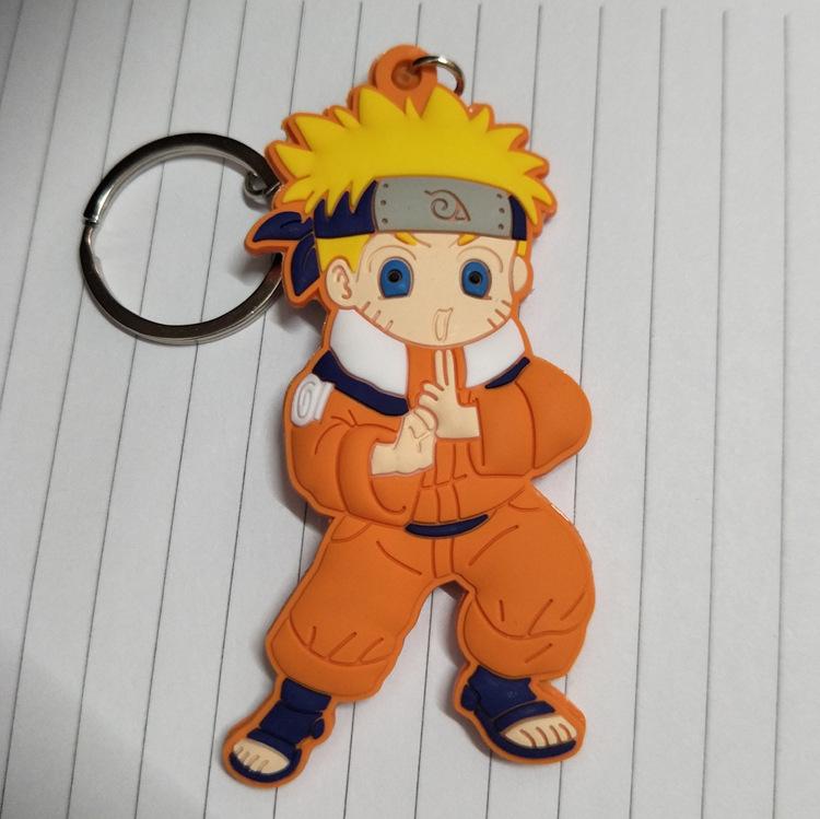 Anime Uzumaki Naruto Keychain Ring Pikachu Pvc Key Chain Soft