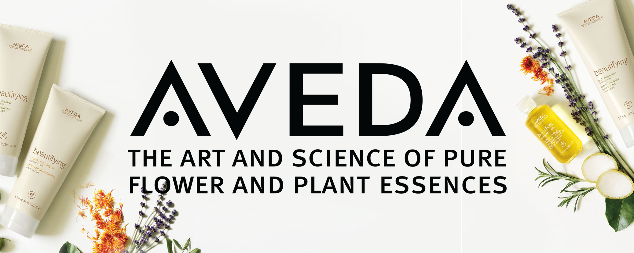 Aveda Products With Floral Background Progressions Spa Salon