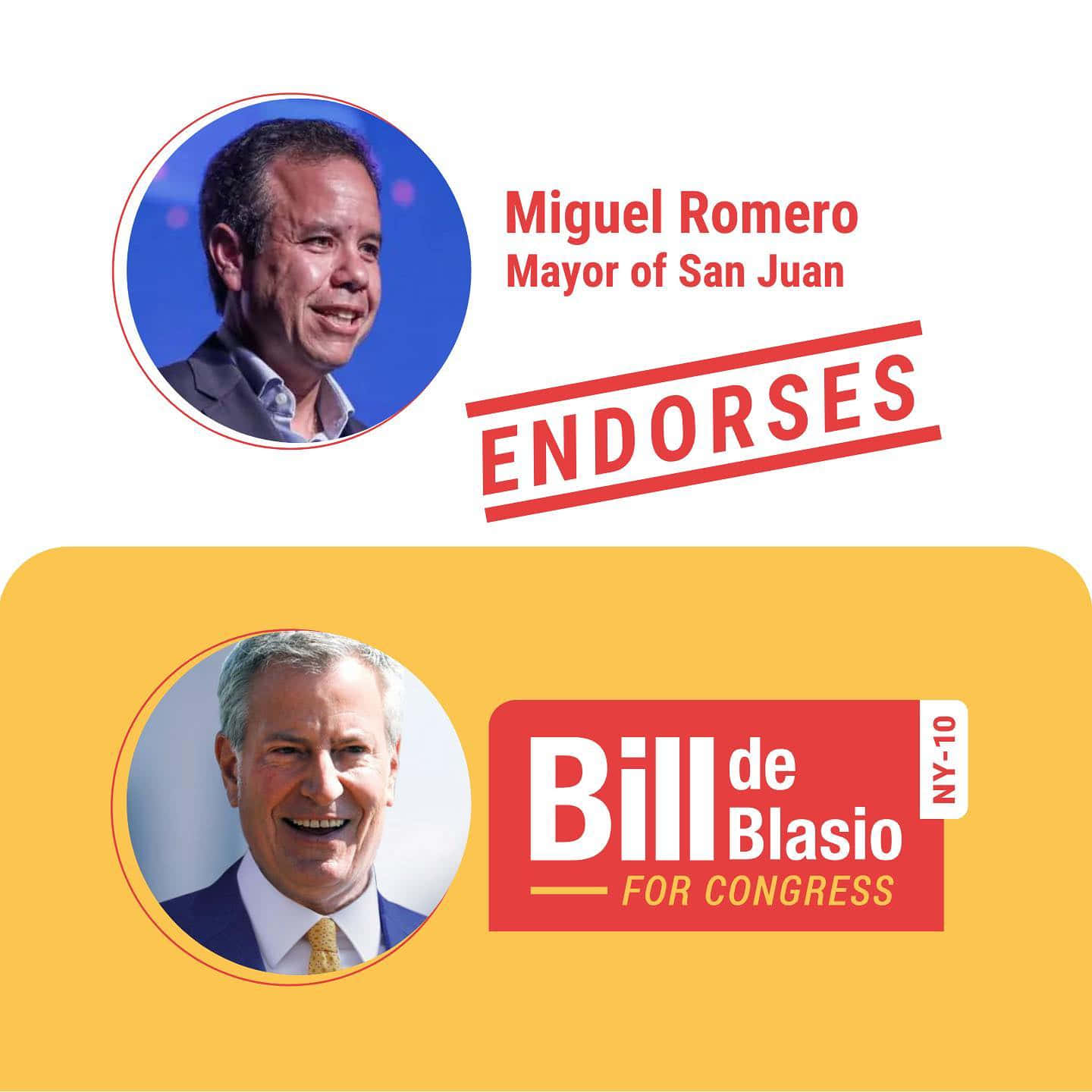 Bill De Blasio And Mayor Miguel Romero Wallpaper
