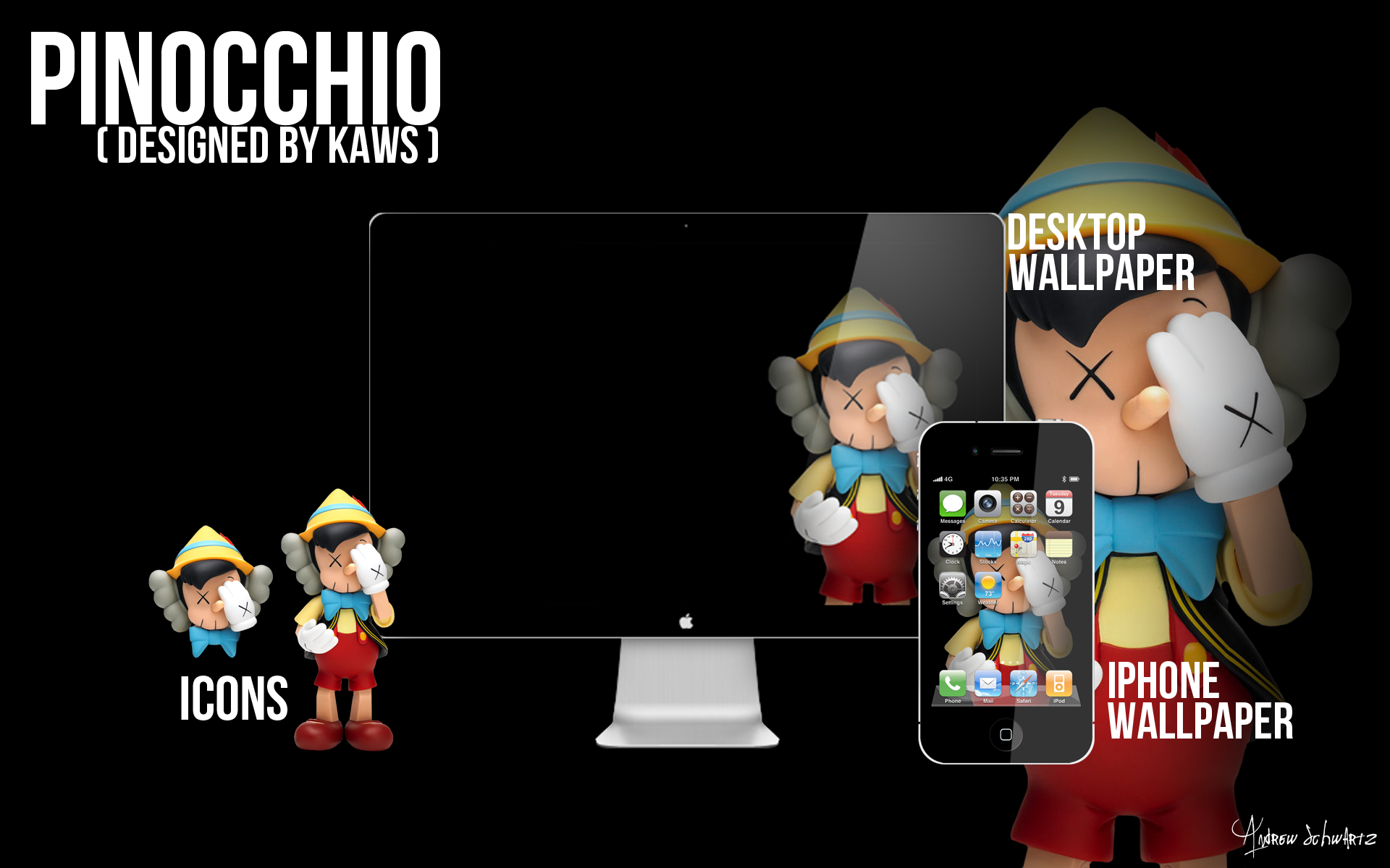 Kaws Pinocchio Wallpaper And Icons By Acvschwartz