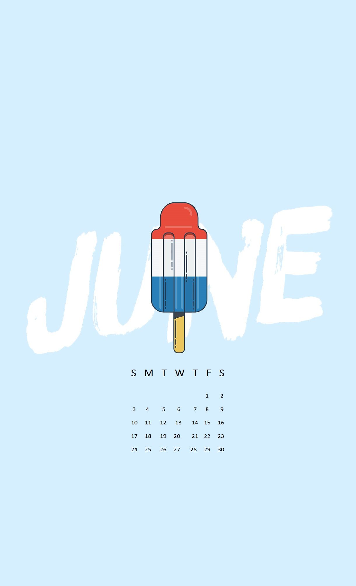 June iPhone Calendar Wallpaper