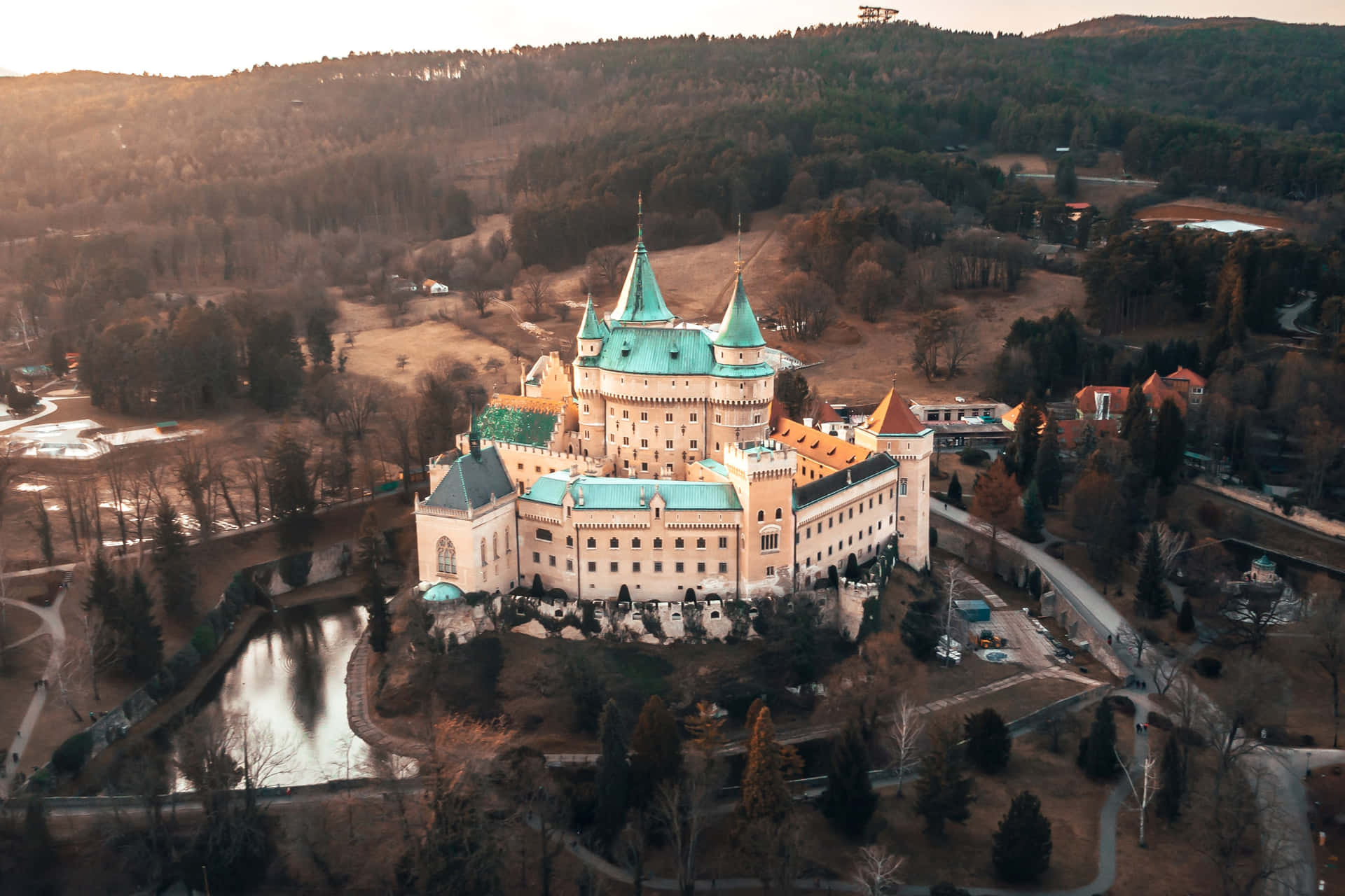 Bojnice Castle Surrounded By Dark Forest 7es0rybqesxdrg2l Wallpaper