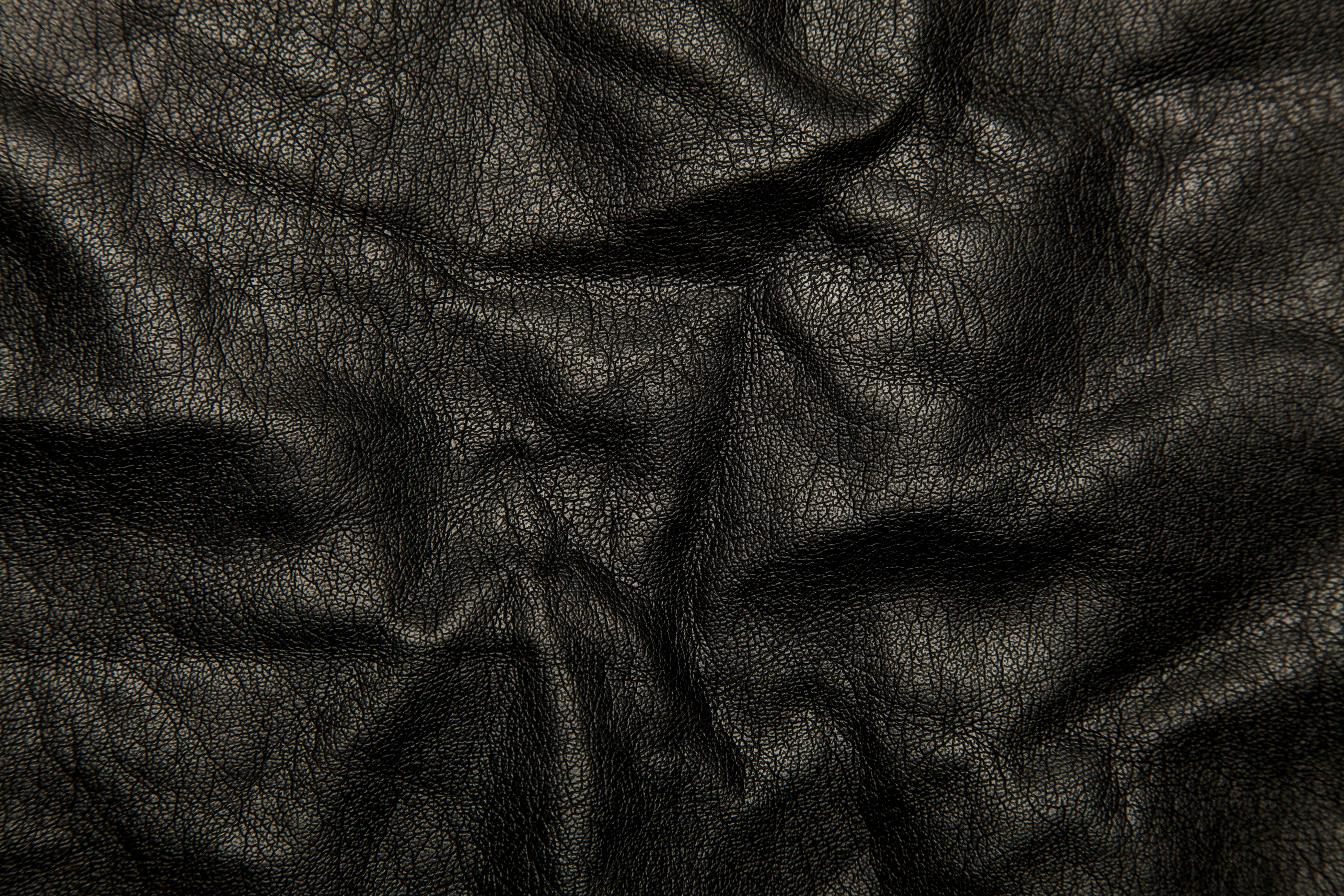 Leather black background texture wrinkles cracks wallpaper