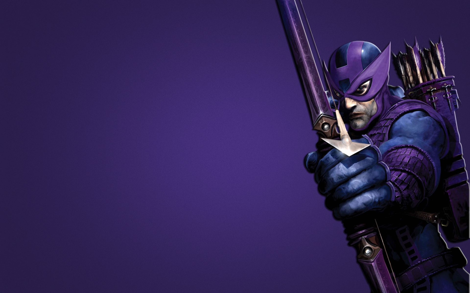 Hawkeye Wallpaper HD Purple Background