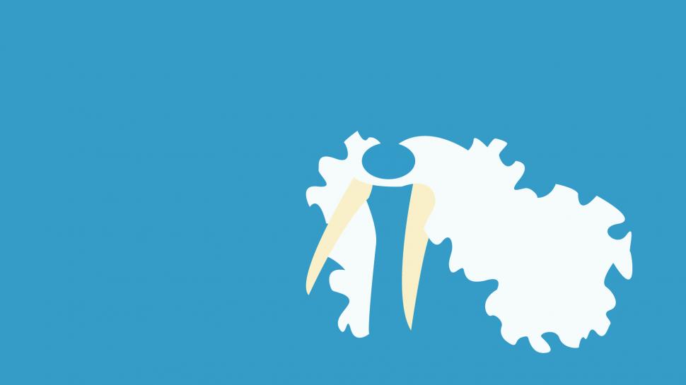 Walrein Minimalism Blue Background Wallpaper Anime