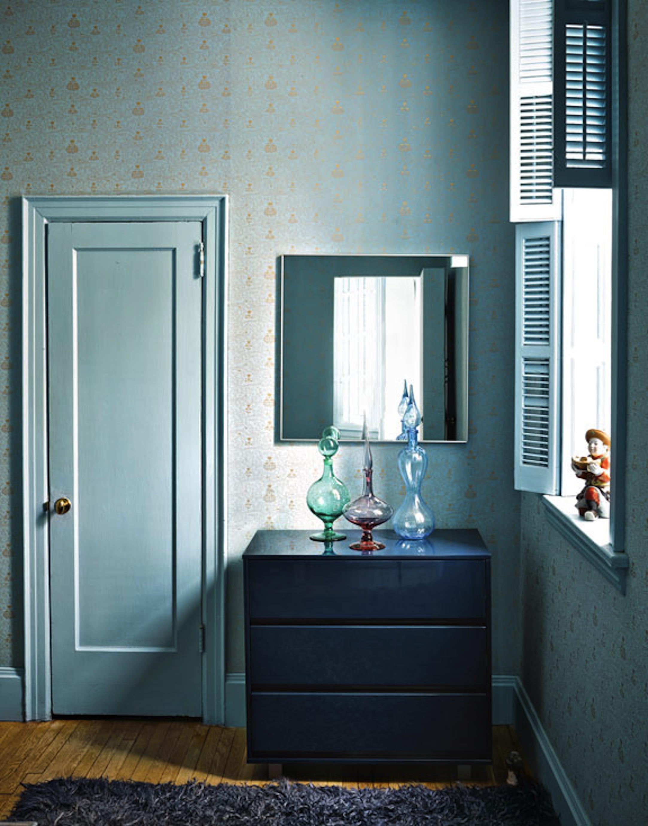  covetable powder room featuring Cole Sons Circus wallpaper