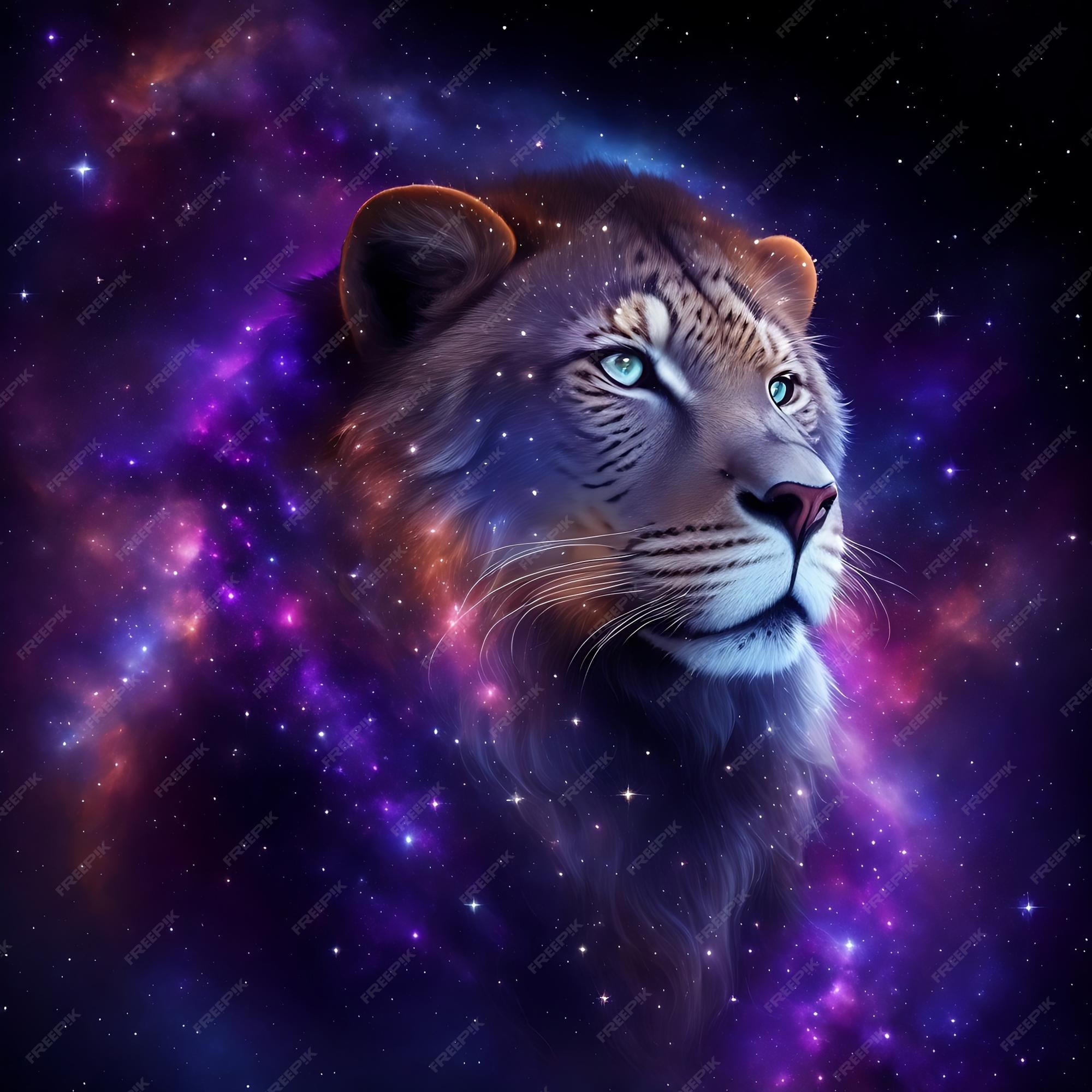 Galaxy Hipster Lion Wallpaper