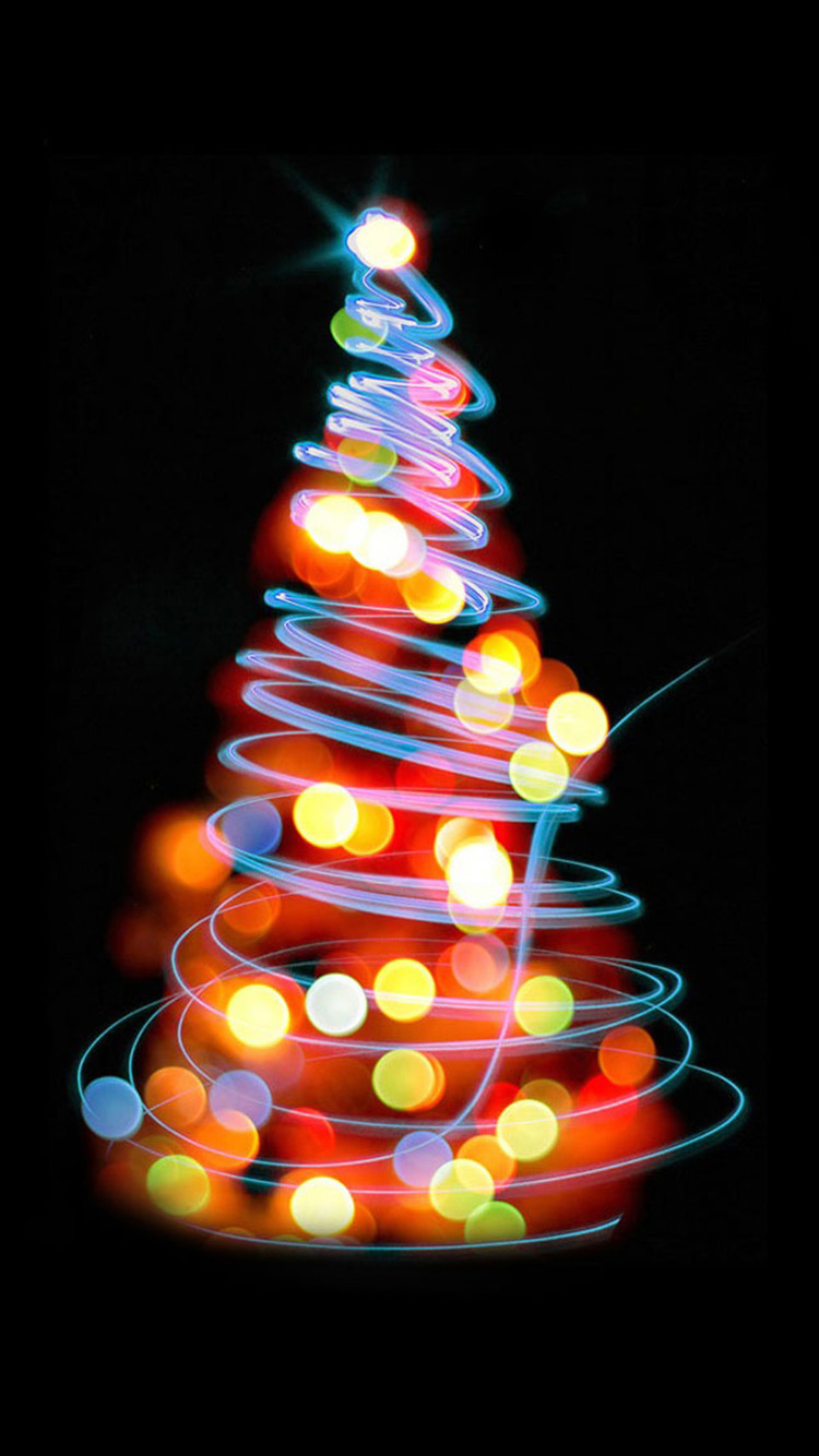 Lights Christmas Tree iPhone Wallpaper
