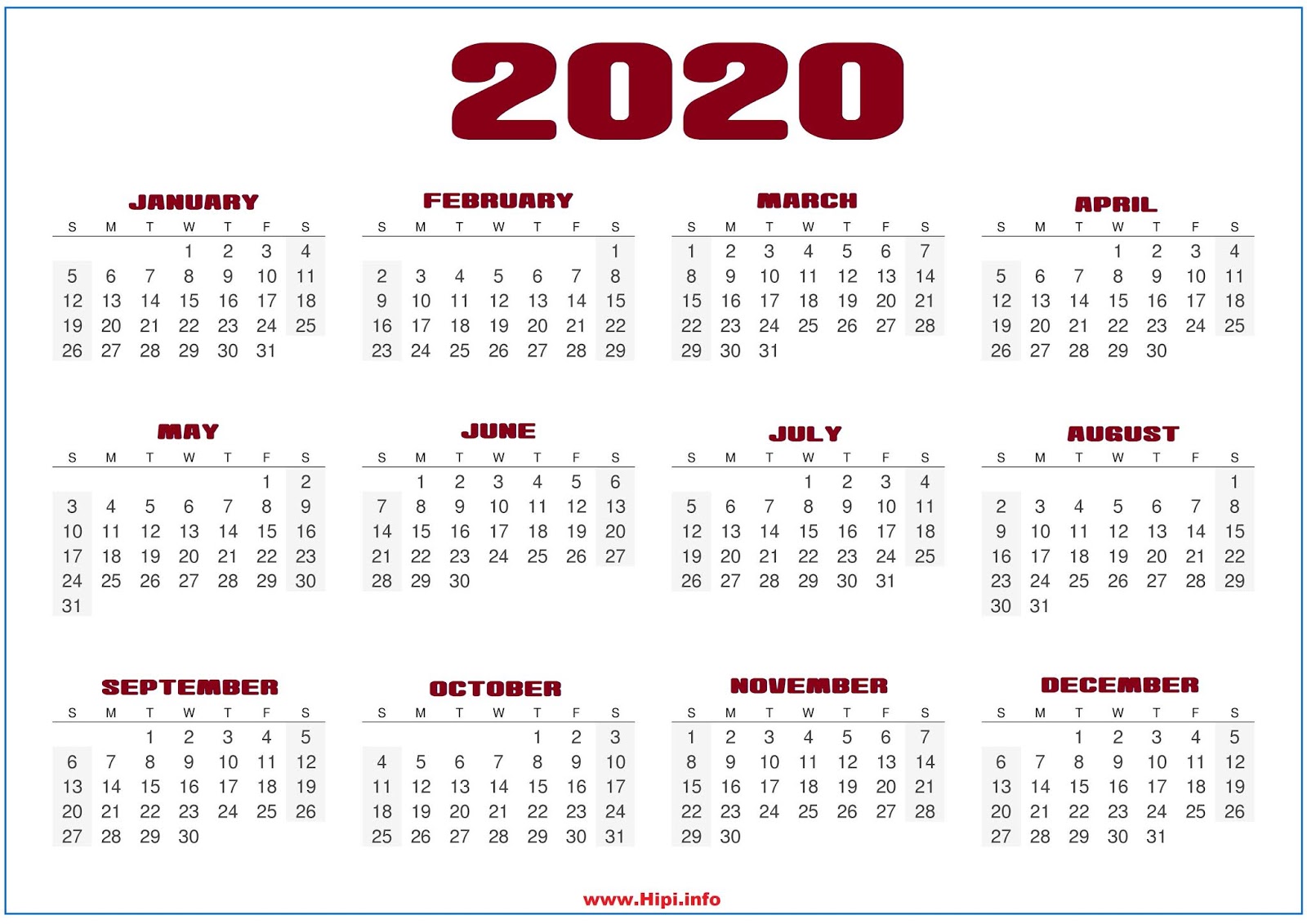 Monthly 2020 Desktop Calendar Wallpapers 1600x1131