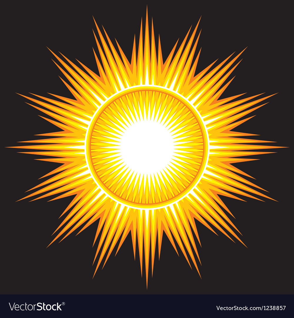 Sun On Black Background Royalty Vector Image