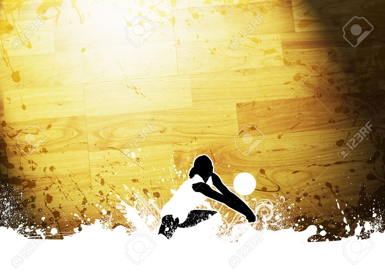 Abstract Grunge Color Volleyball Background With Space Stock Photo