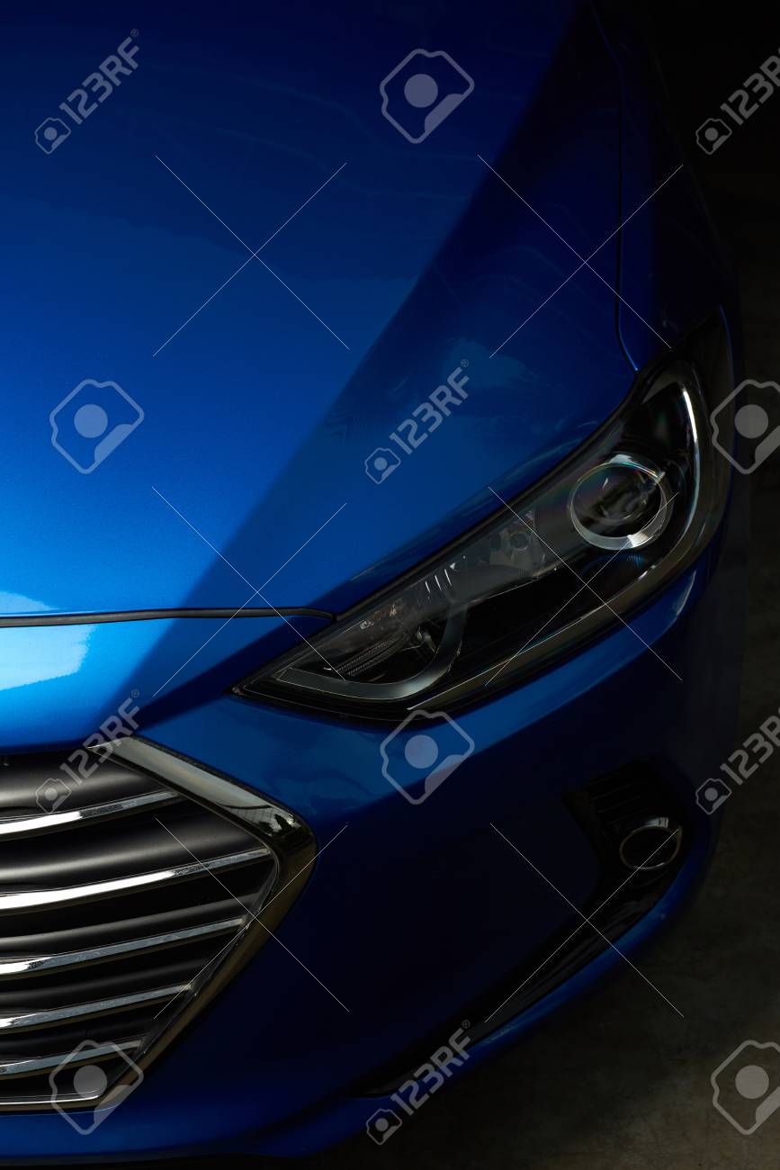 Elegant Car Headlight Background Blue Modern Shiny Bon