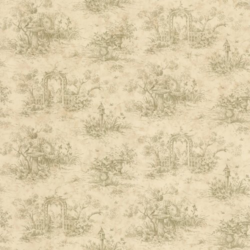 Waverly Harlow Toile Wallpaper Sage Inch Wide