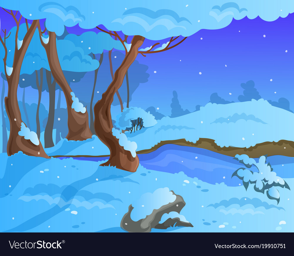 Cartoon Winter Background For A Game Art Vector Image