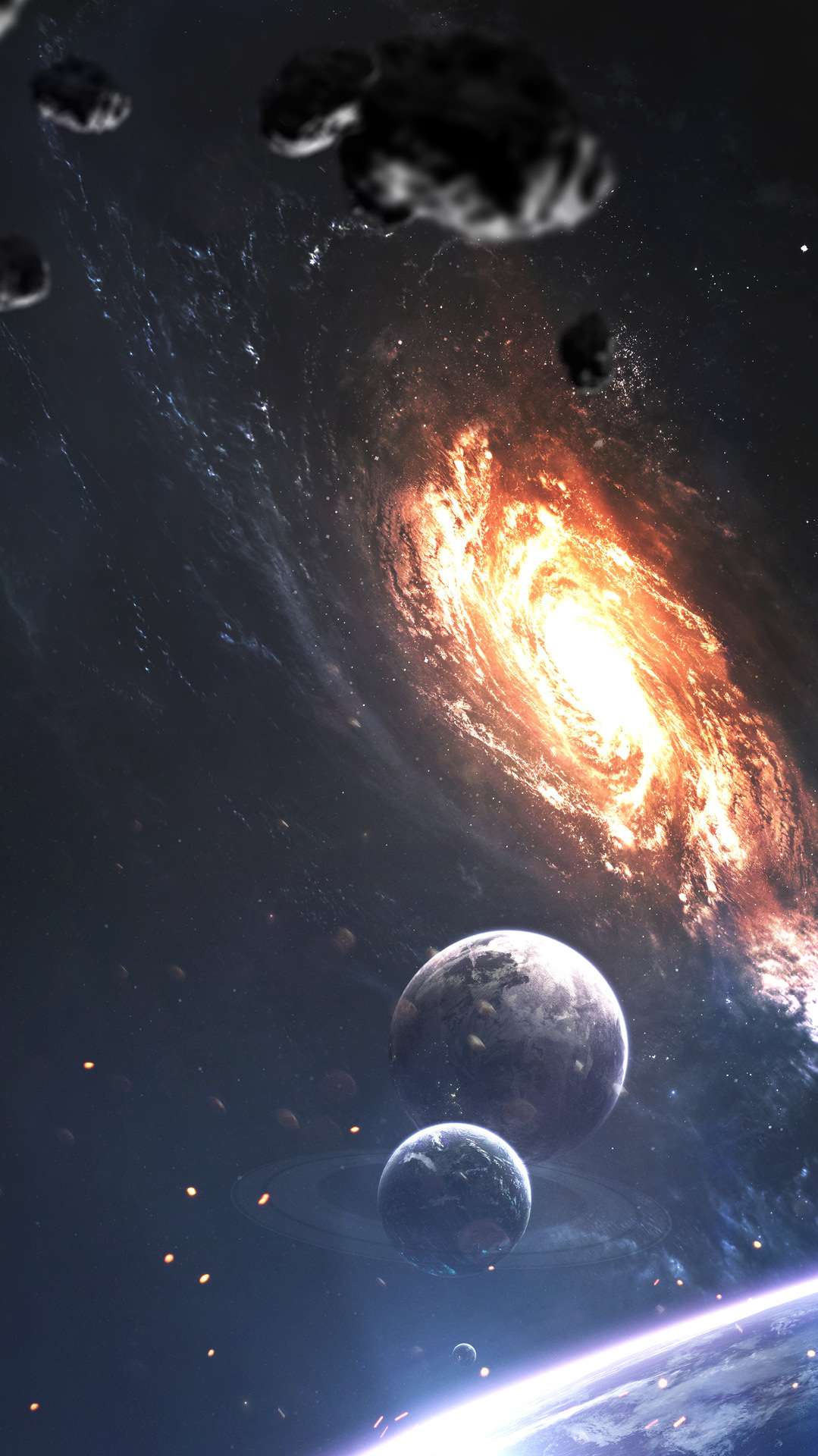 Space Planets Collision IPhone Wallpaper   IPhone Wallpapers