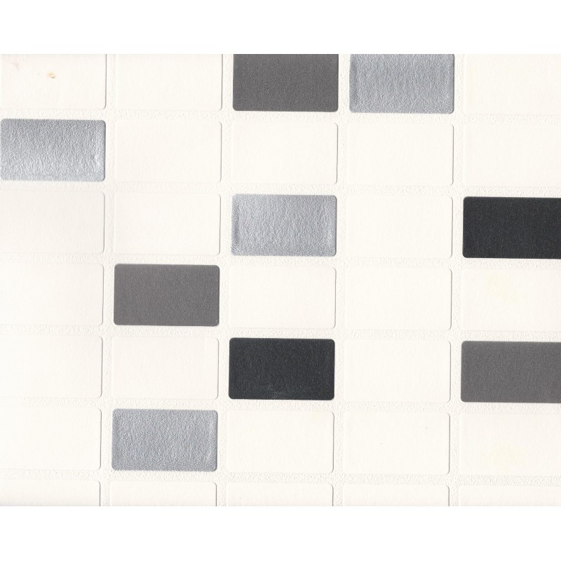 Home Mosaic Black White Tile Wallpaper by Rasch 817119