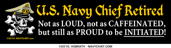 Navychief X Navy Chief Retired Bumper Sticker