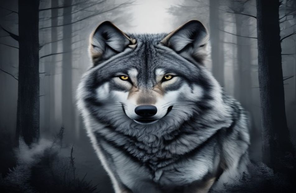 Black And White Wolf Wallpaper