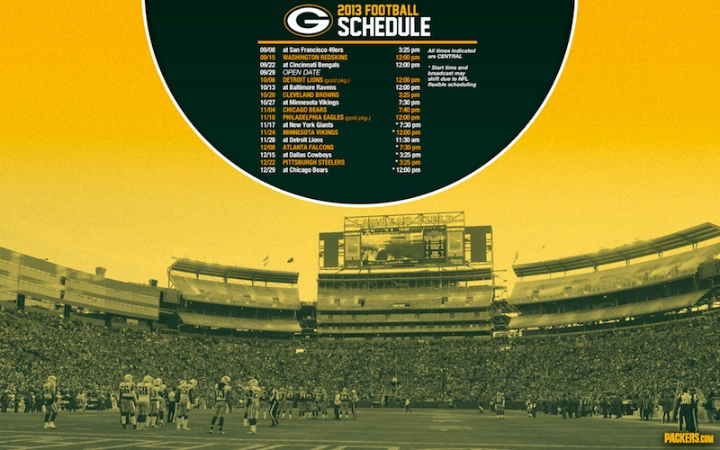 Green Bay Packers 2013 Schedule Wallpapers Cheeseheads The