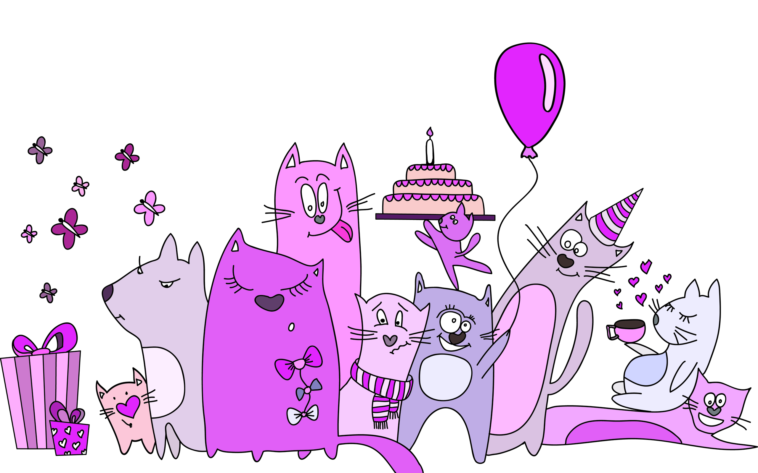 Cats BirtHDay Party Wallpaper And Image